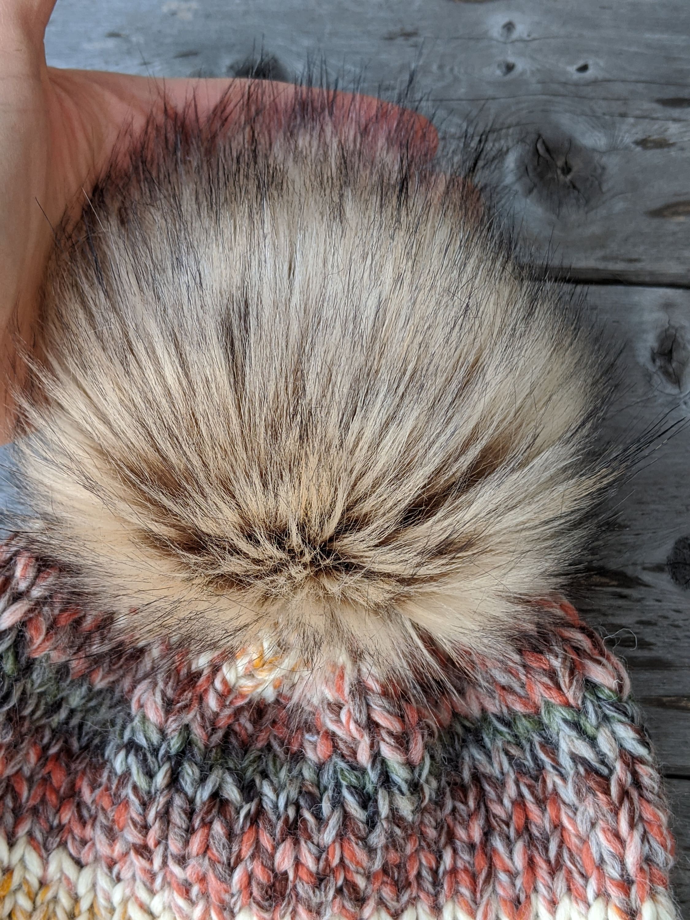 Stylish Tan Wool Hat with Black and Beige Fur Floral Accent Tan Fur Hat - Etsy main image 4