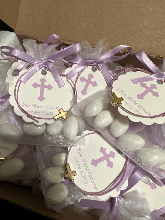 25 - Baptism Boubouniera (koufeta and martyrika bracelet)- Baptism Favor- party favor - Greek Traditions- martyrika bracelet favor- Bautismo