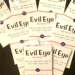 Evil Eye Wish Bracelet - gifts, bridal or baby shower and birthday favors- thinking of you gift- miss you gift- best friend day