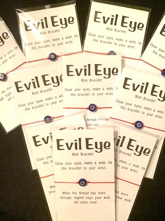 Evil Eye Wish Bracelet - gifts, bridal or baby shower and birthday favors- thinking of you gift- miss you gift- best friend day