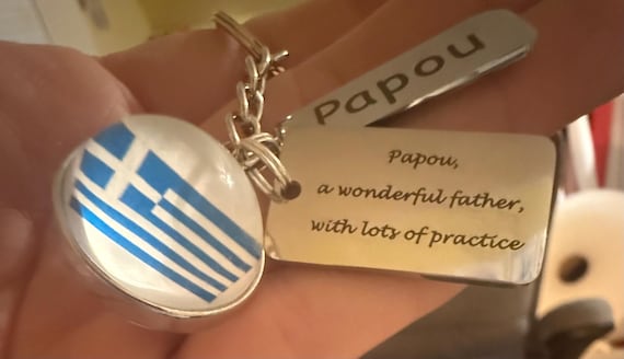 Papou Key Chain - grandpa- greek grandpa - father’s day - miss you - thinking of you