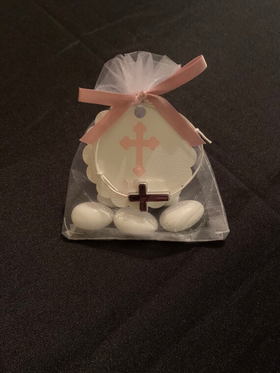 25 - Baptism Boubouniera (koufeta and martyrika bracelet)- Greek Baptism Favors- party favors - Greek Traditions- martyrika bracelet favor