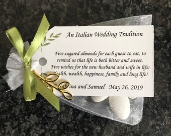 DIY 50 - Italian - Bomboniera"Confetti" - Wedding favors (Almonds NOT included)