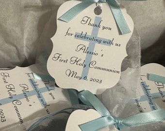 25 - First Holy Communion Favors - beacelet favors - gift for guests - Communion - personalized tag/gift