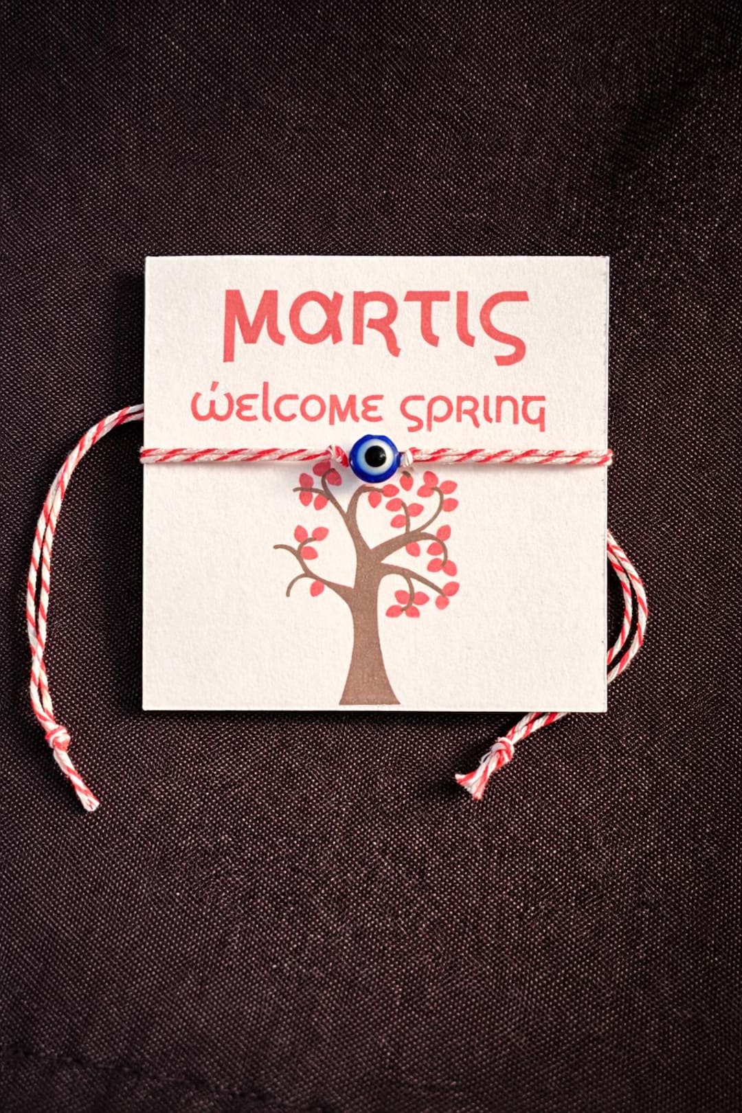 Martis Bracelet | Greek Red & White String Bracelet | Evil Eye Bracelet | Welcome Spring |