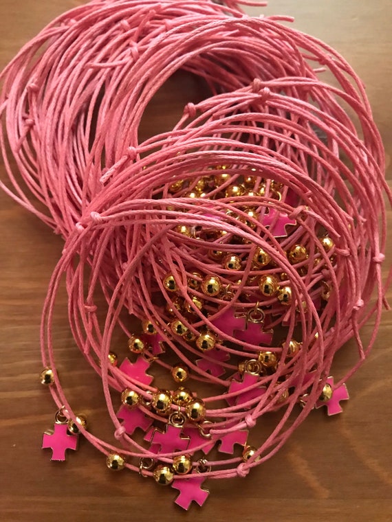 50- Baptism Martyrika (Witness Bracelets) Pink Enamel Cross Martyrika Bracelets