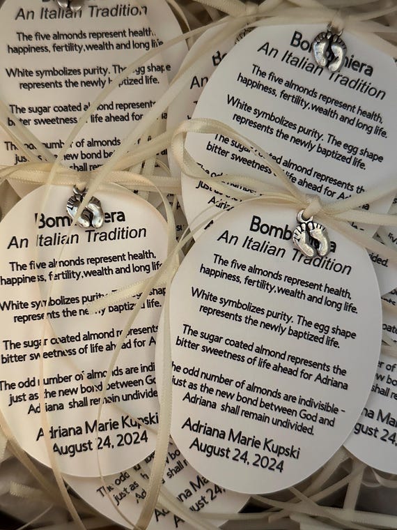 25 - Italian Baby Shower- Bomboniera/ Jordan Almonds/Confetti ,Greek and Middle Eastern Baby Shower favor/ baby feet charm keepsake