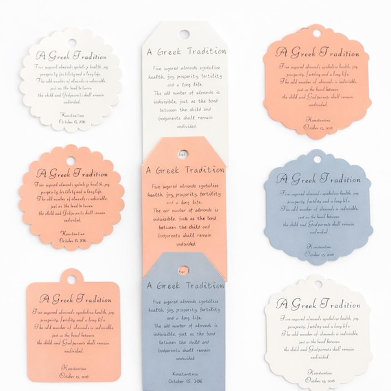 25- Greek Boubounieres "Koufeta" Baptism tags and favors