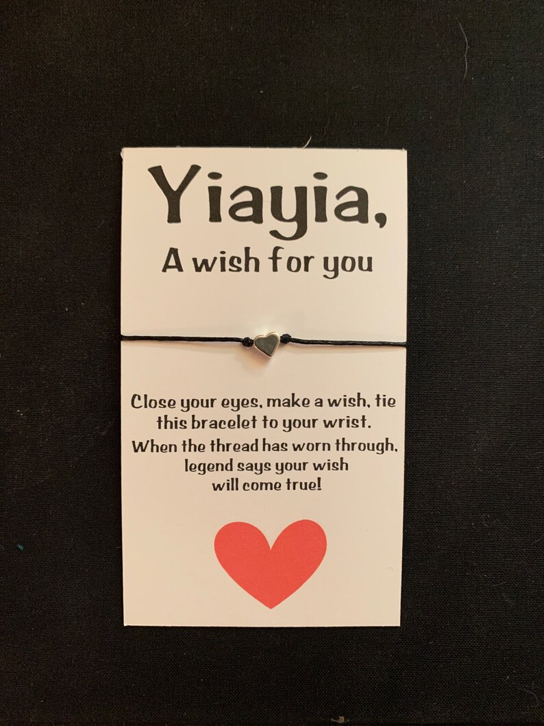 birthday Greek Grandma Christmas gift Stocking stuffer Yiayia Wish Bracelet Thinking of you personalized bracelets grandchildren
