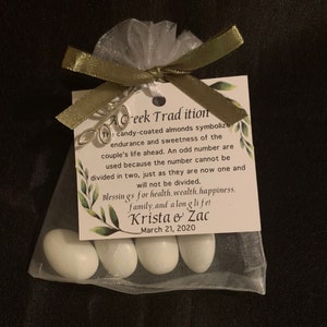 50 - Greek Boubounieres &quot;Koufeta&quot;  Wedding favors (Candy Coated Almonds)- Wedding/Bridal Shower Favors- Party favors- Greek Traditions