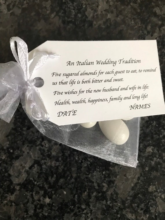 25 - An Italian Wedding Tradition - Wedding favors (Candy Coated Almonds)- Wedding favors - bridal shower favor- confetti - bomboniera