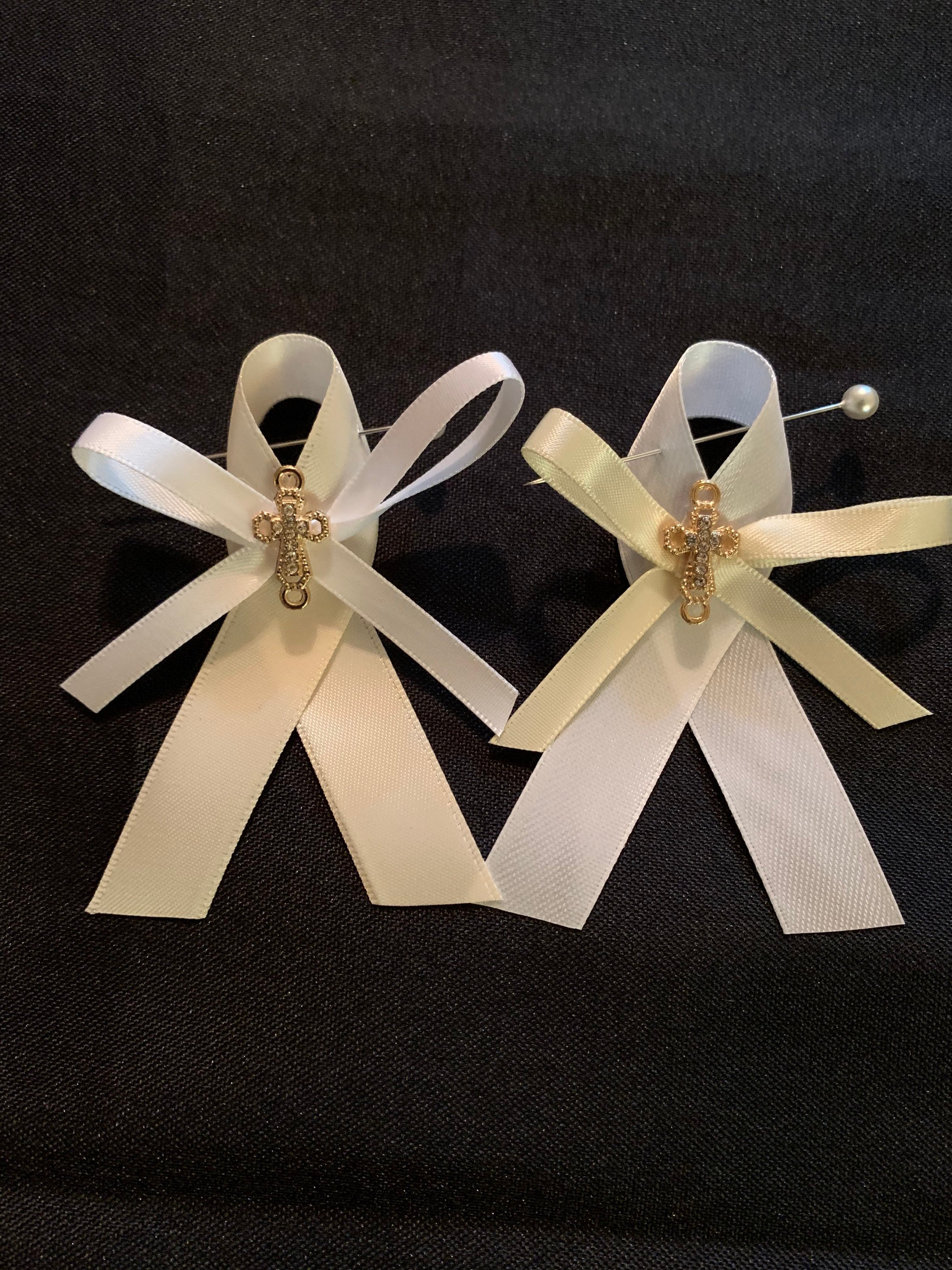 20 Baptism Martyrika (Witness Pins) / Gold Rhinestone Cross Martyrika