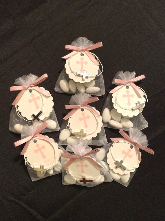 25 - Baptism Boubouniera (koufeta and martyrika bracelet)- Greek Baptism Favors- party favors - Greek Traditions- martyrika bracelet favor