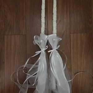 Lacey and Love- Handmade Greek Orthodox Wedding Candles (Lambathes)