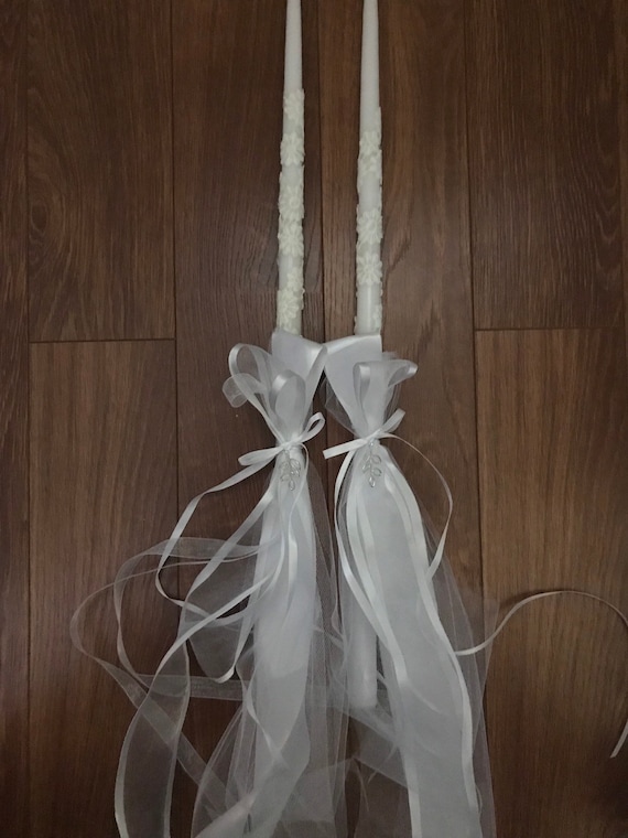Lacey and Love- Handmade Greek Orthodox Wedding Candles (Lambathes)