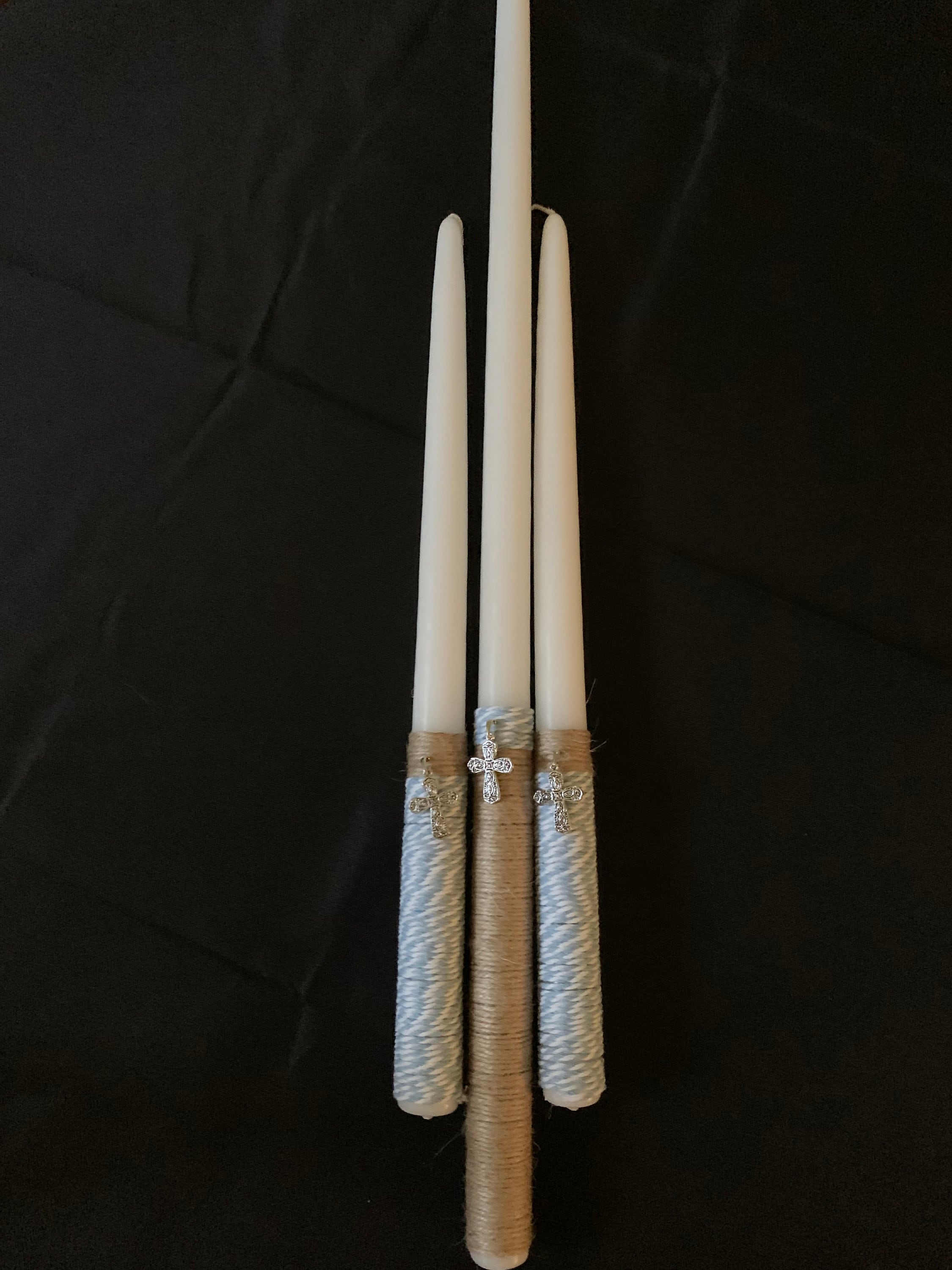 Cross Twine Unisex Greek Orthodox Baptism Set Includes Three Candles (Lambathes), Oil