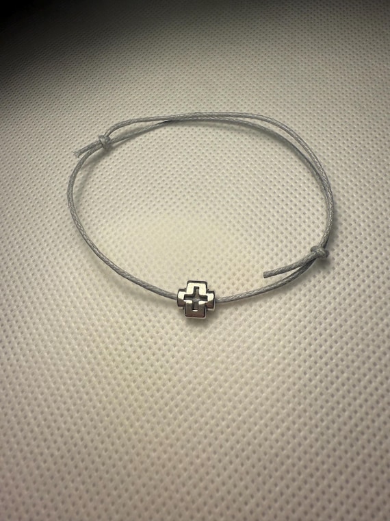 20- Baptism Martyrika (Witness Bracelets) / Wax  Cord /Silver Cross Martyrika Bracelets- baptism favors - greek traditions- birthday favors
