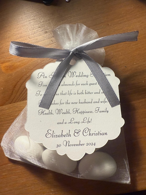 50 - Italian Bomboniere "Confetti"  Wedding favors (Candy Coated Almonds)- Wedding/Bridal Shower Favors- Party favors- Italian Traditions