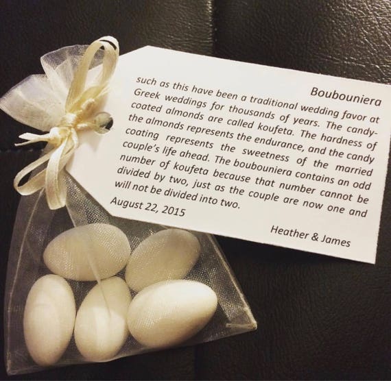 50 - Boubounieres "Koufeta" - Wedding favors (Candy Coated Almonds)- bridal shower favors- Greek wedding traditions