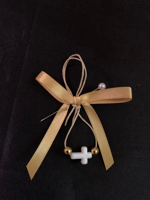 25 Baptism Martyrika (Witness Bracelets) / Color Cross & Wax- Martyrika - party favors - Pin/bracelet combo- birthday- anniversary- wedding