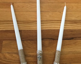 Cross Twine - Unisex Grieks-orthodoxe doopset - Inclusief: drie kaarsen (lambathes), oliefles en zeep