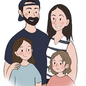Retratos digitales hechos a pedido / Día del Padre / Regalos para la familia