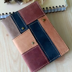 Étui pour passeport en cuir Porte-documents multicolore de style patchwork Pochette pour passeport