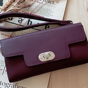 Cartera grande de cuero Embrague de pulsera Cartera para teléfono Portatarjetas de viaje Bolso de noche pequeño