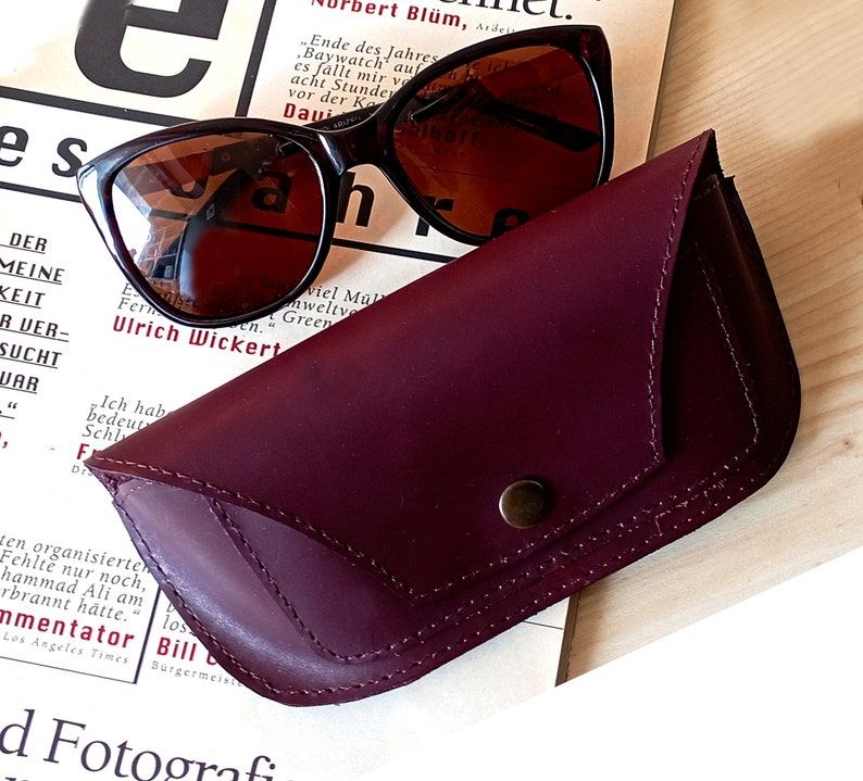 Sunglasses Case Leather handmade eyeglasses case Storage leather case Designer case Sunglasses holder image 1