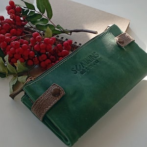 Leather large wallet zipper long card holder Women's purse phone  folding travel wallet clutch bifold wallet