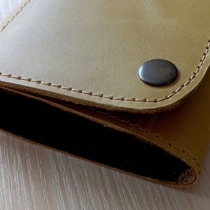 Women's leather wallet Long card holder Minimalist slim wallet zipper pocket holder distressed leather card wallet image 8