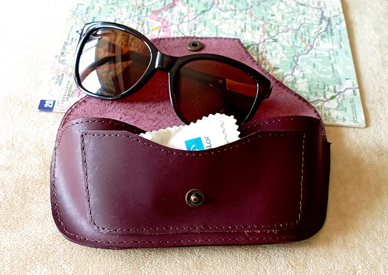 Sunglasses Case Leather handmade eyeglasses case Storage leather case Designer case Sunglasses holder image 4