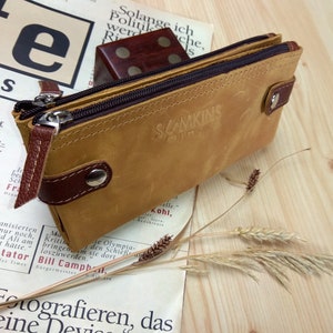 Cartera de cuero con cremallera, tarjetero, bolso de mano, cartera larga, tarjetero de identificación, cartera de mano, cartera de viaje para teléfono, cartera para tarjetas