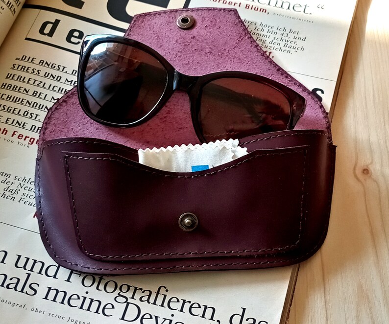 Sunglasses Case Leather handmade eyeglasses case Storage leather case Designer case Sunglasses holder image 2
