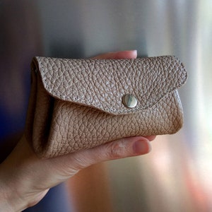 Cartera pequeña de piel tipo acordeón para mujer Mini monedero monedero