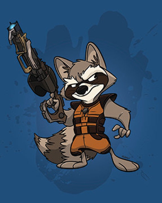 Rocket Raccoon original Guardians of the Galaxy Art 8x10 Print, Wall Art,  Ready to Frame - Etsy
