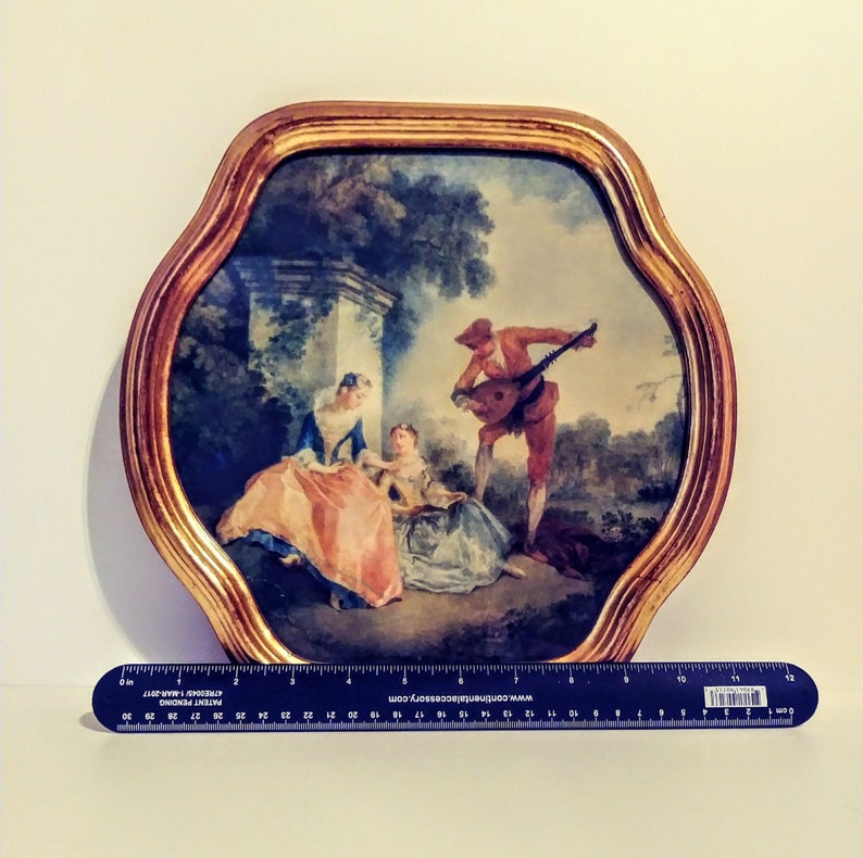 Wood Framed Gold Gild Fragonard Picture Made In Italy Nailed Etsy