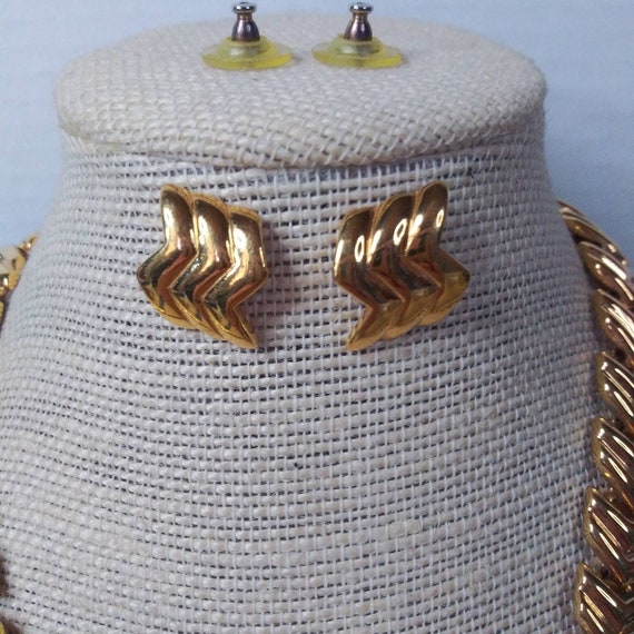 Vintage Statement Napier Necklace Earring Set Chu… - image 4