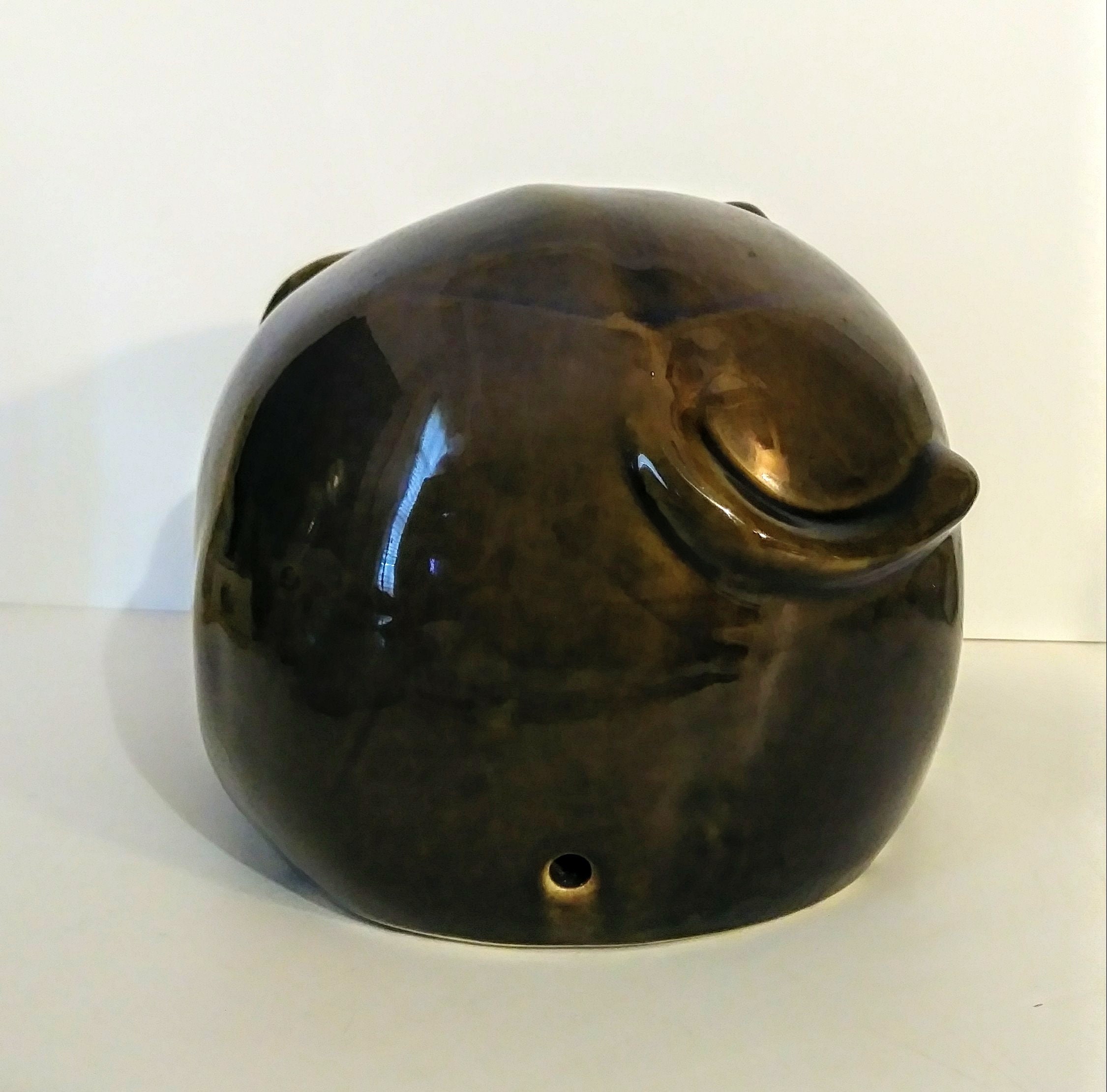 Large Ceramic Elephant Statue Figurine With Two Toned Glaze Etsy