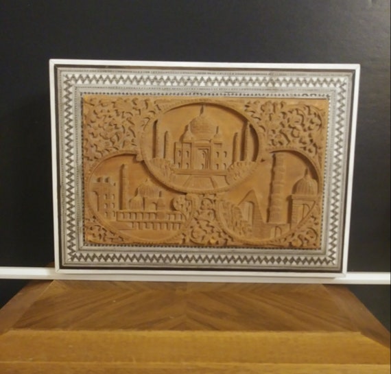 Antique Jewelry Box 1870's Hand Carved Sandalwood