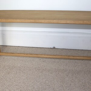 Solid Oak Bench with Braced Legs and Wedge Tenon Joints image 7