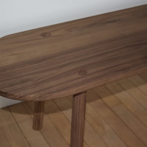 Handmade Walnut Bench with Rounded Ends & Ash Wedged Tenon Joints