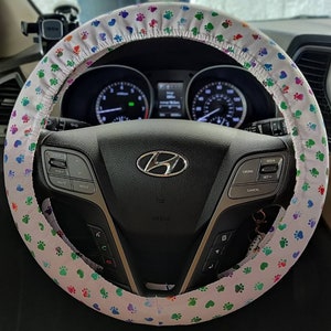 Paw print steering wheel cover