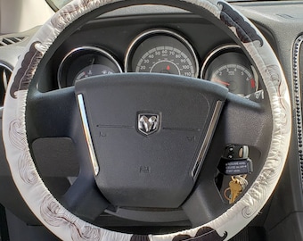 Mustache steering wheel cover