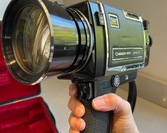 Cámara de cine Super 8 mm Chinon 410 Lente macro década de 1970