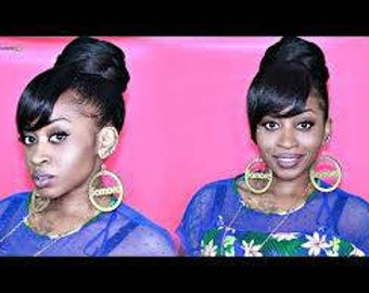 Bundle 2pcs Hair Ponytail Bun And Chinese Bang Set Etsy