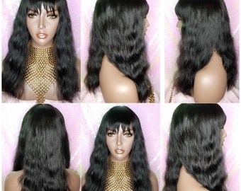 Human Hair Wigs With Bangs Etsy