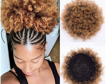 Hair Ponytail Afro Kinky Puff Ponytail Afro Curly Hair Extension Honey Blondes Blondes Black Burgundy Gray Auburn Colored Afro Puff Hair