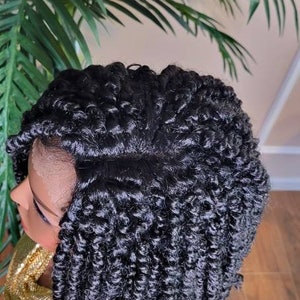 Kinky Twist Passion Twist Curly Glueless Lace Front Wig Natural Twist ...