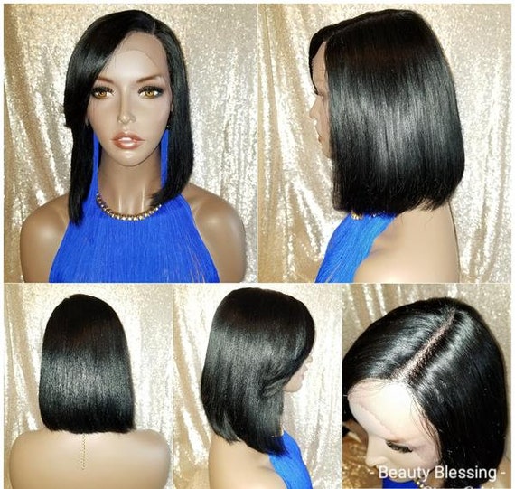 Razor Cut Sleek Bob Ulta Mink Brazilian Remy Human Hair Lace Etsy